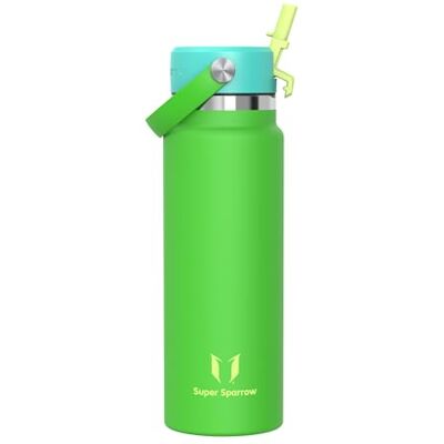 Super Sparrow Sparrow Gourde Isotherme 1L Inox Gourdes avec Paille Bouteille Isotherme - Publicité Super Sparrow Sparrow Gourde Isotherme 1L Inox Gourdes avec Paille Bouteille Isotherme - Publicité