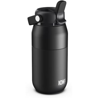 Ion8 PRIMO URBAN Gourde Isotherme 360 ml (12 oz)- Bouteille Étanche en Acier Inoxydable avec Couvercle Paille, Débit Rapide, Pour Boissons Froides, Format Porte-Gobelet, Noir - Publicité Ion8 PRIMO URBAN Gourde Isotherme 360 ml (12 oz)- Bouteille Étanche en Acier Inoxydable avec Couvercle Paille, Débit Rapide, Pour Boissons Froides, Format Porte-Gobelet, Noir - Publicité