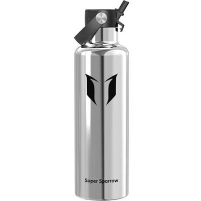 Super Sparrow Sparrow Gourde Isotherme 1L FlipFlow Bouteille Isotherme avec Paille - Publicité Super Sparrow Sparrow Gourde Isotherme 1L FlipFlow Bouteille Isotherme avec Paille - Publicité