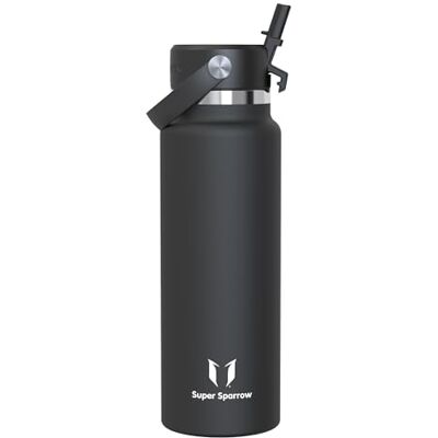 Super Sparrow Sparrow Gourde Isotherme 1.2L- Inox Gourdes avec Paille Bouteille Isotherme - Publicité Super Sparrow Sparrow Gourde Isotherme 1.2L- Inox Gourdes avec Paille Bouteille Isotherme - Publicité