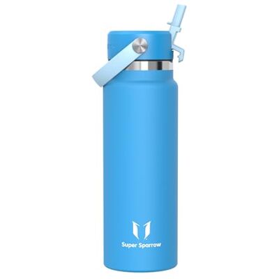 Super Sparrow Sparrow Gourde Isotherme 1L Inox Gourdes avec Paille Bouteille Isotherme - Publicité Super Sparrow Sparrow Gourde Isotherme 1L Inox Gourdes avec Paille Bouteille Isotherme - Publicité