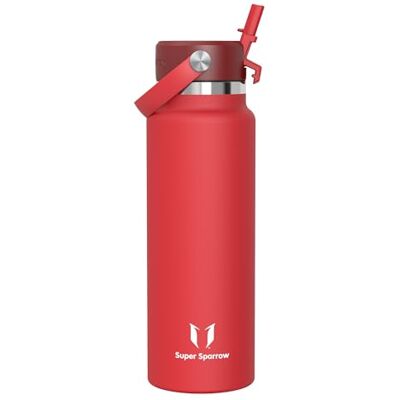 Super Sparrow Sparrow Gourde Isotherme 1.2L- Inox Gourdes avec Paille Bouteille Isotherme - Publicité Super Sparrow Sparrow Gourde Isotherme 1.2L- Inox Gourdes avec Paille Bouteille Isotherme - Publicité