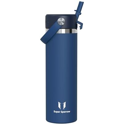 Super Sparrow Sparrow Gourde Isotherme avec Paille-Gourdes Inox 750ml Bouteille Isotherme - Publicité Super Sparrow Sparrow Gourde Isotherme avec Paille-Gourdes Inox 750ml Bouteille Isotherme - Publicité