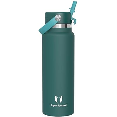 Super Sparrow Sparrow Gourde Isotherme 1.2L- Inox Gourdes avec Paille Bouteille Isotherme - Publicité Super Sparrow Sparrow Gourde Isotherme 1.2L- Inox Gourdes avec Paille Bouteille Isotherme - Publicité
