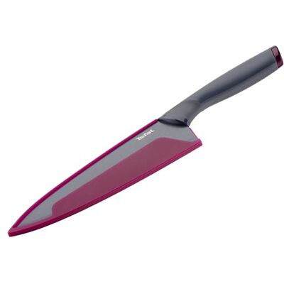 Tefal Fresh Kitchen Couteau Chef Mauve 20 Cm+ Protection - Publicité Tefal Fresh Kitchen Couteau Chef Mauve 20 Cm+ Protection - Publicité