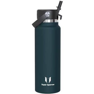Super Sparrow Sparrow Gourde Isotherme 1.2L- Inox Gourdes avec Paille Bouteille Isotherme - Publicité Super Sparrow Sparrow Gourde Isotherme 1.2L- Inox Gourdes avec Paille Bouteille Isotherme - Publicité