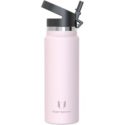 Super Sparrow Sparrow Gourde Isotherme 1L Inox Gourdes avec Paille Bouteille Isotherme - Publicité Super Sparrow Sparrow Gourde Isotherme 1L Inox Gourdes avec Paille Bouteille Isotherme - Publicité