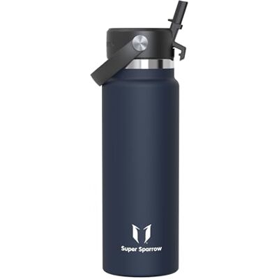 Super Sparrow Sparrow Gourde Isotherme 1L Inox Gourdes avec Paille Bouteille Isotherme - Publicité Super Sparrow Sparrow Gourde Isotherme 1L Inox Gourdes avec Paille Bouteille Isotherme - Publicité