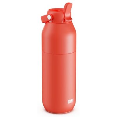 Ion8 PRIMO URBAN Gourde Isotherme 910 ml (30 oz)- Bouteille Étanche en Acier Inoxydable avec Couvercle Paille, Débit Rapide, Pour Boissons Froides, Format Porte-Gobelet, Corail - Publicité Ion8 PRIMO URBAN Gourde Isotherme 910 ml (30 oz)- Bouteille Étanche en Acier Inoxydable avec Couvercle Paille, Débit Rapide, Pour Boissons Froides, Format Porte-Gobelet, Corail - Publicité