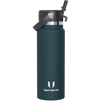 Super Sparrow Sparrow Gourde Isotherme 1L Inox Gourdes avec Paille Bouteille Isotherme - Publicité Super Sparrow Sparrow Gourde Isotherme 1L Inox Gourdes avec Paille Bouteille Isotherme - Publicité