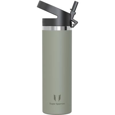 Super Sparrow Sparrow Gourde Isotherme avec Paille-Gourdes Inox 750ml Bouteille Isotherme - Publicité Super Sparrow Sparrow Gourde Isotherme avec Paille-Gourdes Inox 750ml Bouteille Isotherme - Publicité