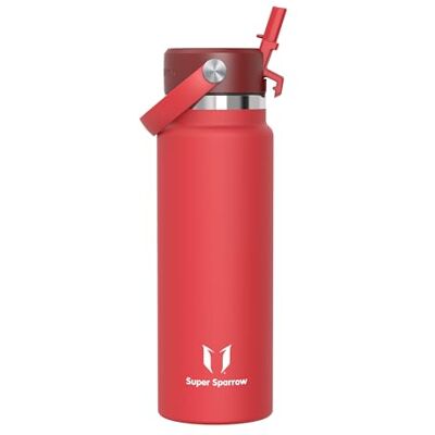 Super Sparrow Sparrow Gourde Isotherme 1L Inox Gourdes avec Paille Bouteille Isotherme - Publicité Super Sparrow Sparrow Gourde Isotherme 1L Inox Gourdes avec Paille Bouteille Isotherme - Publicité