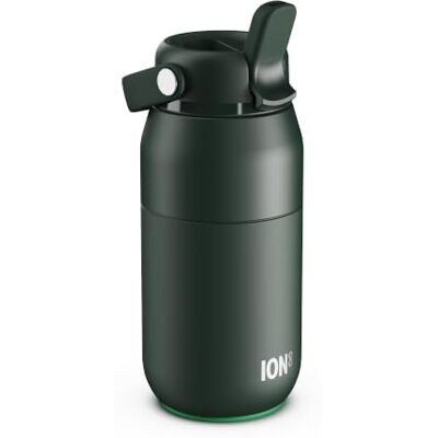 Ion8 PRIMO URBAN Gourde Isotherme 360 ml (12 oz)- Bouteille Étanche en Acier Inoxydable avec Couvercle Paille, Débit Rapide, Pour Boissons Froides, Format Porte-Gobelet, Vert Foncé - Publicité Ion8 PRIMO URBAN Gourde Isotherme 360 ml (12 oz)- Bouteille Étanche en Acier Inoxydable avec Couvercle Paille, Débit Rapide, Pour Boissons Froides, Format Porte-Gobelet, Vert Foncé - Publicité