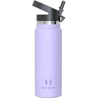 Super Sparrow Sparrow Gourde Isotherme 1L Inox Gourdes avec Paille Bouteille Isotherme - Publicité Super Sparrow Sparrow Gourde Isotherme 1L Inox Gourdes avec Paille Bouteille Isotherme - Publicité