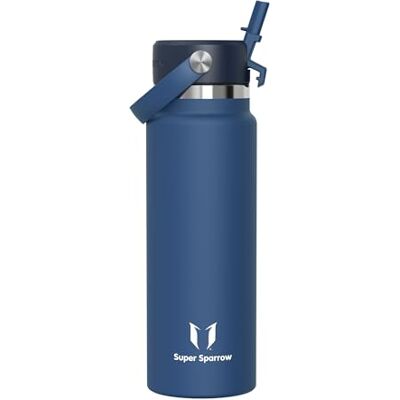 Super Sparrow Sparrow Gourde Isotherme 1L Inox Gourdes avec Paille Bouteille Isotherme - Publicité Super Sparrow Sparrow Gourde Isotherme 1L Inox Gourdes avec Paille Bouteille Isotherme - Publicité