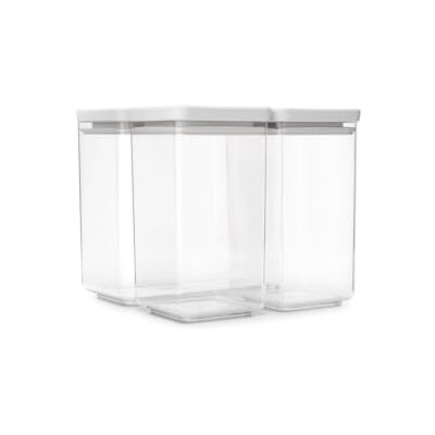 Brabantia Set de 3 récipients empilables TASTY+ (2 x 1,6 L + 1 x 3,5 L) Récipients alimentaires hermétiques avec joint en silicone Pour aliments secs et humides, sucre, farine Light Grey - Publicité Brabantia Set de 3 récipients empilables TASTY+ (2 x 1,6 L + 1 x 3,5 L) Récipients alimentaires hermétiques avec joint en silicone Pour aliments secs et humides, sucre, farine Light Grey - Publicité