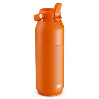 Ion8 PRIMO URBAN Gourde Isotherme 720 ml (24 oz)- Bouteille Étanche en Acier Inoxydable avec Couvercle Paille, Débit Rapide, Pour Boissons Froides, Format Porte-Gobelet, Orange - Publicité Ion8 PRIMO URBAN Gourde Isotherme 720 ml (24 oz)- Bouteille Étanche en Acier Inoxydable avec Couvercle Paille, Débit Rapide, Pour Boissons Froides, Format Porte-Gobelet, Orange - Publicité