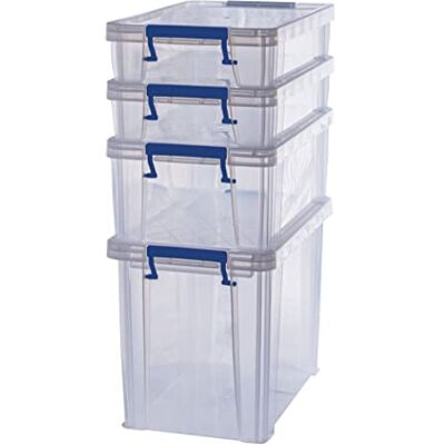 Fellowes Bankers Box Boîte de rangement ProStore Bonus Pack : 2x5.5L (7.5x34x21.5cm) +1x10L (14x34x21.5cm) +1x18.5L (28x32x20cm), avec couvercle et poignées, empilable, plastique transparent sans BPA, 7731601 - Publicité Fellowes Bankers Box Boîte de rangement ProStore Bonus Pack : 2x5.5L (7.5x34x21.5cm) +1x10L (14x34x21.5cm) +1x18.5L (28x32x20cm), avec couvercle et poignées, empilable, plastique transparent sans BPA, 7731601 - Publicité