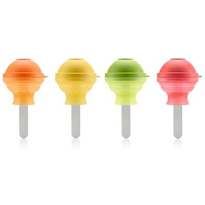 Lékué Lollipop Lot de 4 moules à sucettes glacées multicolores - Publicité Lékué Lollipop Lot de 4 moules à sucettes glacées multicolores - Publicité