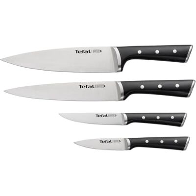 Tefal Ice Force Set de 4 couteaux de cuisine, Lame acier inoxydable allemand, Garantie 10 ans, Coupe et tranchant haute performance K2324S74 - Publicité Tefal Ice Force Set de 4 couteaux de cuisine, Lame acier inoxydable allemand, Garantie 10 ans, Coupe et tranchant haute performance K2324S74 - Publicité