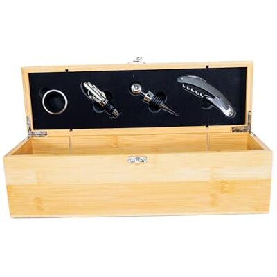 Pradel PE0979 - Coffret en bois pour vin avec tire-bouchon et collier anti-goutte - Publicité Pradel PE0979 - Coffret en bois pour vin avec tire-bouchon et collier anti-goutte - Publicité