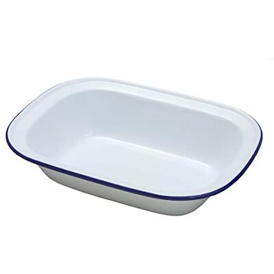 Falcon Genware 44018 Plat à tarte rectangulaire en émail 18 cm Blanc Bleu - Publicité Falcon Genware 44018 Plat à tarte rectangulaire en émail 18 cm Blanc Bleu - Publicité