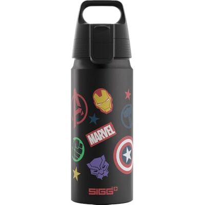 Sigg WMB ONE Kids Avengers Gourde en aluminium pour enfant Convient aux boissons gazeuses Anti-fuite Légère Sans BPA Certifié climatiquement neutre Sport et l'école Noir 0,6 l - Publicité Sigg WMB ONE Kids Avengers Gourde en aluminium pour enfant Convient aux boissons gazeuses Anti-fuite Légère Sans BPA Certifié climatiquement neutre Sport et l'école Noir 0,6 l - Publicité
