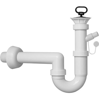 Schläfer 4395026 Siphon pour vidange lavabo salle de bain, cuisine et buanderie, siphon de gain de place universel G 1"1/2, bonde Ø 85 mm avec bouchon, raccord tuyau d'évacuation Ø 40 mm - Publicité Schläfer 4395026 Siphon pour vidange lavabo salle de bain, cuisine et buanderie, siphon de gain de place universel G 1"1/2, bonde Ø 85 mm avec bouchon, raccord tuyau d'évacuation Ø 40 mm - Publicité