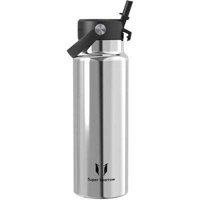 Super Sparrow Sparrow Gourde Isotherme 1.2L- Inox Gourdes avec Paille Bouteille Isotherme - Publicité Super Sparrow Sparrow Gourde Isotherme 1.2L- Inox Gourdes avec Paille Bouteille Isotherme - Publicité