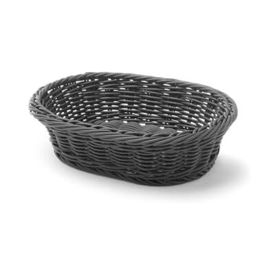 HENDI Corbeille à pain et à fruits, ovale, porte pain, panier rangement, panier a pain, à fruits, plateaux de service, présentoir pour pain, fruits et légumes, 250x190x(H)65mm, noir, polypropylène - Publicité HENDI Corbeille à pain et à fruits, ovale, porte pain, panier rangement, panier a pain, à fruits, plateaux de service, présentoir pour pain, fruits et légumes, 250x190x(H)65mm, noir, polypropylène - Publicité