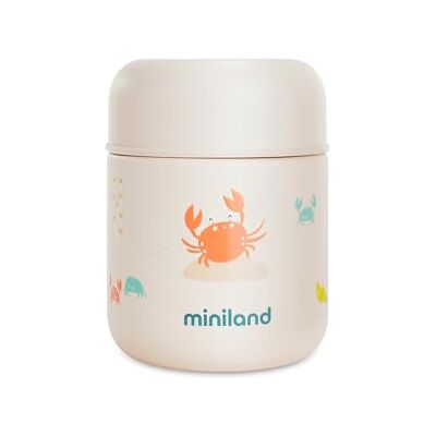 Miniland Thermos Bébé pour Aliments 280ml en Acier Inoxydable, Maintient la Température Plus de 24h, Fermeture Hermétique et Isolation à Double Paroi (Crabsy) - Publicité Miniland Thermos Bébé pour Aliments 280ml en Acier Inoxydable, Maintient la Température Plus de 24h, Fermeture Hermétique et Isolation à Double Paroi (Crabsy) - Publicité