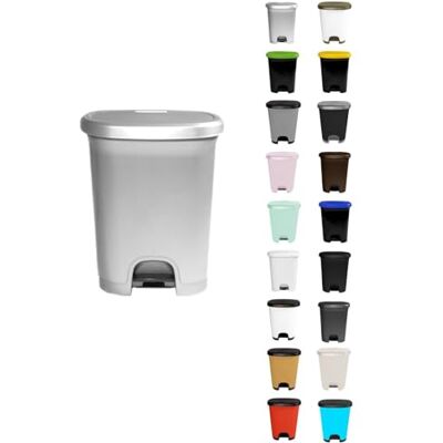Jardin202 Poubelle en plastique moderne Ouverture avec pédale Poubelle de recyclage 50 litres (Argent Argent) - Publicité Jardin202 Poubelle en plastique moderne Ouverture avec pédale Poubelle de recyclage 50 litres (Argent Argent) - Publicité