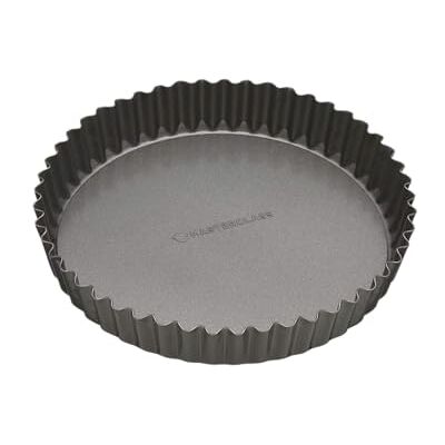 Master Class MasterClass Plat à tarte à fond amovible de 20 cm avec antiadhésif PTFE, PFOA et BPA, en acier au carbone robuste de 1 mm d'épaisseur, plat à quiche rond cannelé de 8 pouces, gris - Publicité Master Class MasterClass Plat à tarte à fond amovible de 20 cm avec antiadhésif PTFE, PFOA et BPA, en acier au carbone robuste de 1 mm d'épaisseur, plat à quiche rond cannelé de 8 pouces, gris - Publicité