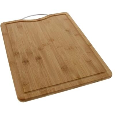 Pradel Excellence Planche à Découper Rectangulaire en Bambou 40 x 30 cm Rigole à Jus Intégrée Poignée Acier Inoxydable Résistante Facile à Nettoyer - Publicité Pradel Excellence Planche à Découper Rectangulaire en Bambou 40 x 30 cm Rigole à Jus Intégrée Poignée Acier Inoxydable Résistante Facile à Nettoyer - Publicité