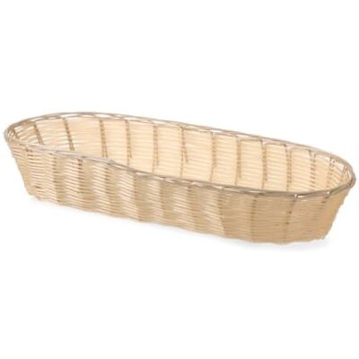HENDI Corbeille à pain ovale, panier pour présenter et stocker le pain, 375x140x(H)70mm, polypropylène et structure en fil métallique - Publicité HENDI Corbeille à pain ovale, panier pour présenter et stocker le pain, 375x140x(H)70mm, polypropylène et structure en fil métallique - Publicité