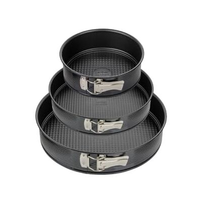 Zenker 9923450 Lot de 3 moules à charnière ronds, moule rond, moule à manqué, moules à gâteaux, moules à pâtisserie, moule a manqué, moule gateau rond, Acier, 20 cm 24 cm et 28 cm - Publicité Zenker 9923450 Lot de 3 moules à charnière ronds, moule rond, moule à manqué, moules à gâteaux, moules à pâtisserie, moule a manqué, moule gateau rond, Acier, 20 cm 24 cm et 28 cm - Publicité