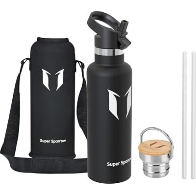 Super Sparrow Sparrow Gourde Isotherme 750ml Bouteille Sport Gourdes INOX avec Paille - Publicité Super Sparrow Sparrow Gourde Isotherme 750ml Bouteille Sport Gourdes INOX avec Paille - Publicité