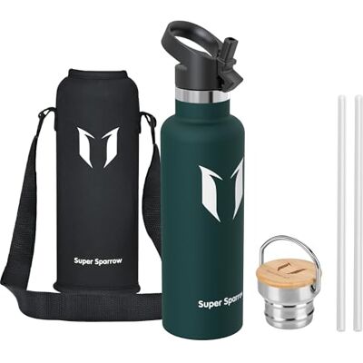 Super Sparrow Sparrow Gourde Isotherme 750ml Bouteille Sport Gourdes INOX avec Paille - Publicité Super Sparrow Sparrow Gourde Isotherme 750ml Bouteille Sport Gourdes INOX avec Paille - Publicité