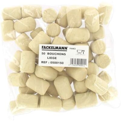 Fackelmann Lot de 50 Bouchons de Liège Droits Colmatés, Beige, 2,3 cm x 3,2 cm - Publicité Fackelmann Lot de 50 Bouchons de Liège Droits Colmatés, Beige, 2,3 cm x 3,2 cm - Publicité