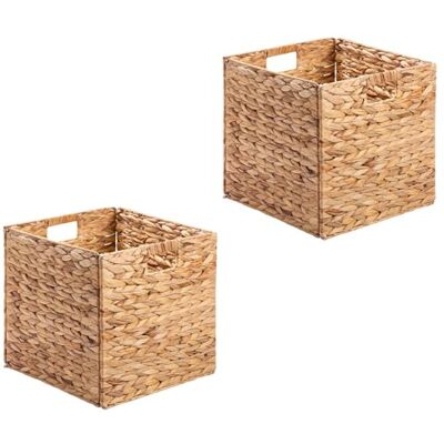 IDIMEX Lot de 2 paniers Pliables CAO en Jacinthe d'eau, boîte de Rangement Coloris Naturel - Publicité IDIMEX Lot de 2 paniers Pliables CAO en Jacinthe d'eau, boîte de Rangement Coloris Naturel - Publicité