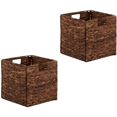 IDIMEX Lot de 2 paniers Pliables CAO en Jacinthe d'eau, boîte de Rangement Coloris Brun - Publicité IDIMEX Lot de 2 paniers Pliables CAO en Jacinthe d'eau, boîte de Rangement Coloris Brun - Publicité