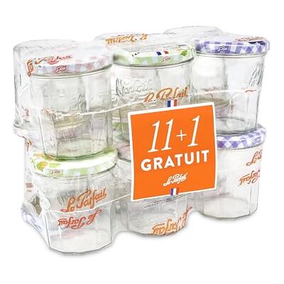 Le Parfait 6585009.0 Lot de 12 Confituriers Verre Transparent 25,5 x 15,5 x 19,1 cm - Publicité Le Parfait 6585009.0 Lot de 12 Confituriers Verre Transparent 25,5 x 15,5 x 19,1 cm - Publicité