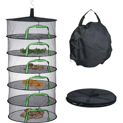 Relaxdays Filet de séchage Pliable, 6 Niveaux, pour Herbes, Fruits, légumes, séchoir à Poisson Suspendu, en Mesh, Noir - Publicité Relaxdays Filet de séchage Pliable, 6 Niveaux, pour Herbes, Fruits, légumes, séchoir à Poisson Suspendu, en Mesh, Noir - Publicité