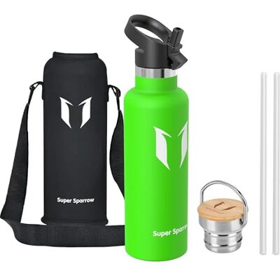 Super Sparrow Sparrow Gourde Isotherme 750ml Bouteille Sport Gourdes INOX avec Paille - Publicité Super Sparrow Sparrow Gourde Isotherme 750ml Bouteille Sport Gourdes INOX avec Paille - Publicité