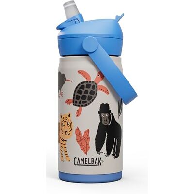 CAMELBAK Thrive Flip Straw Bouteille d'eau pour enfants 355 ml – Acier inoxydable isotherme, protège nos amis - Publicité CAMELBAK Thrive Flip Straw Bouteille d'eau pour enfants 355 ml – Acier inoxydable isotherme, protège nos amis - Publicité