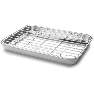 Plat à four avec grille Lacor - Acier inoxydable 23,5x17,5cm - Publicité Plat à four avec grille Lacor - Acier inoxydable 23,5x17,5cm - Publicité