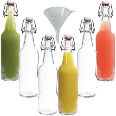 Viva Ensemble de Bouteilles en Verre - 6 x 500ml avec Couvercles en Porcelaine - Publicité Viva Ensemble de Bouteilles en Verre - 6 x 500ml avec Couvercles en Porcelaine - Publicité
