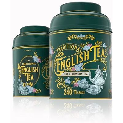 New English Teas - Vintage Victorian - Bottle Green - Tea Caddy - Publicité New English Teas - Vintage Victorian - Bottle Green - Tea Caddy - Publicité