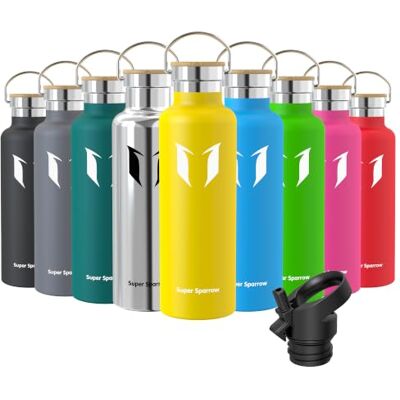 Super Sparrow Sparrow Gourde Isotherme 750ml Bouteille Sport Gourdes INOX avec Paille - Publicité Super Sparrow Sparrow Gourde Isotherme 750ml Bouteille Sport Gourdes INOX avec Paille - Publicité