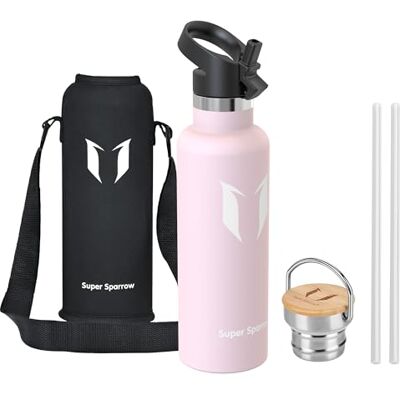 Super Sparrow Sparrow Gourde Isotherme 750ml Bouteille Sport Gourdes INOX avec Paille - Publicité Super Sparrow Sparrow Gourde Isotherme 750ml Bouteille Sport Gourdes INOX avec Paille - Publicité